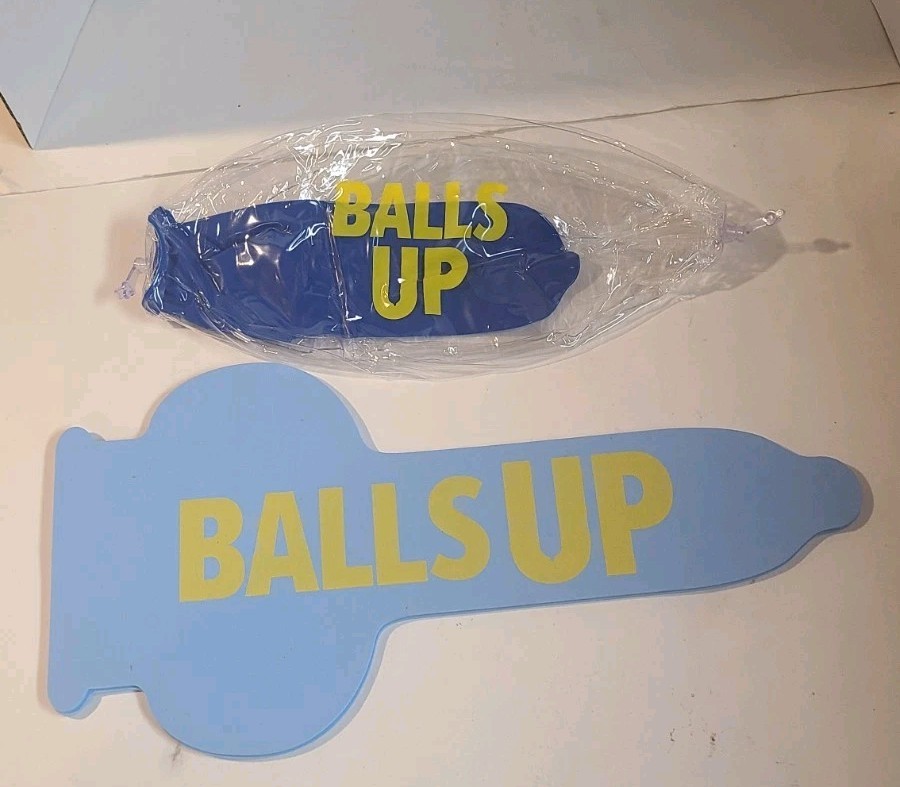 RARE Balls Up Promotional Promo Items Foam Hand / Inflatable Beach Ball set