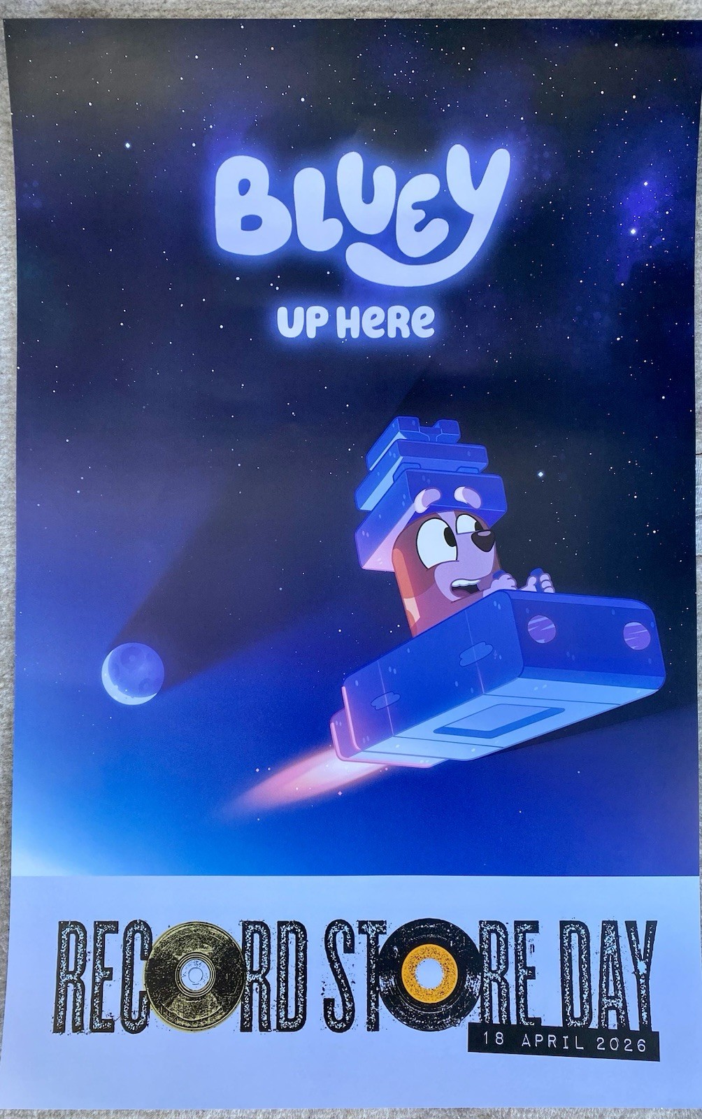 2026 RSD Record Store Day Bluey “Up Here” Promo Poster