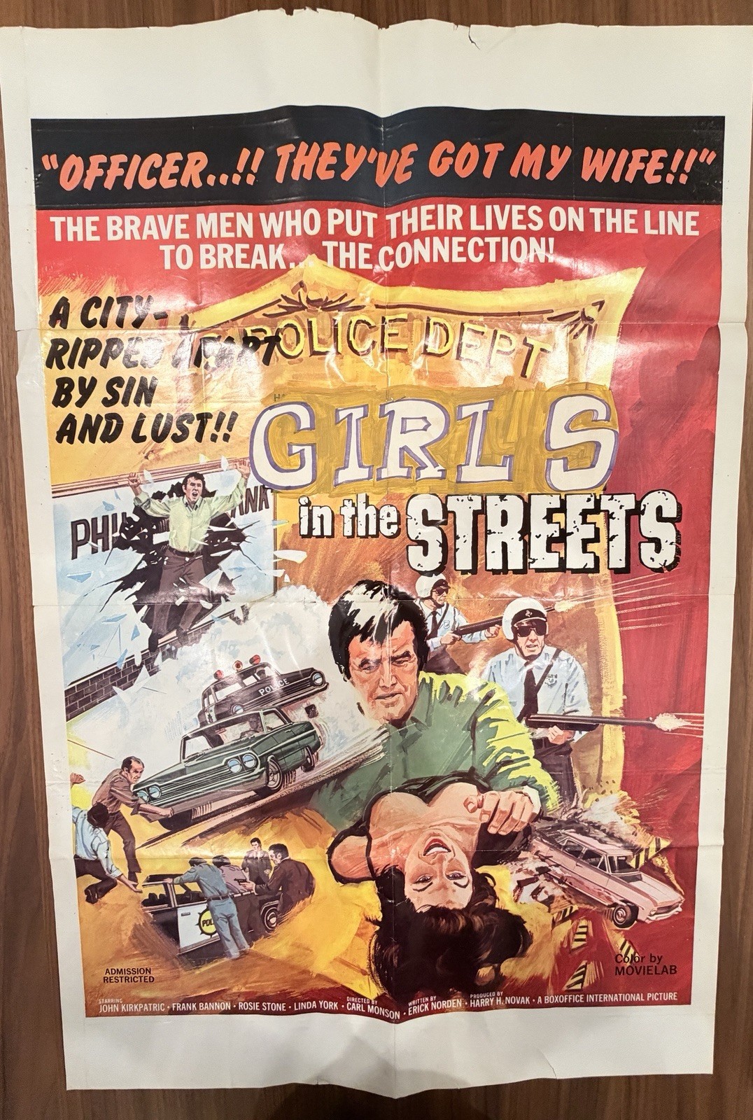 Girls in the Streets Original 1960s Movie Poster Movies Collectible Film Art