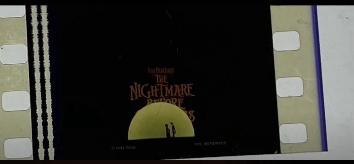 35mm The Nightmare Before Christmas Tim Burton Film Cell Keychain Jack & Sally