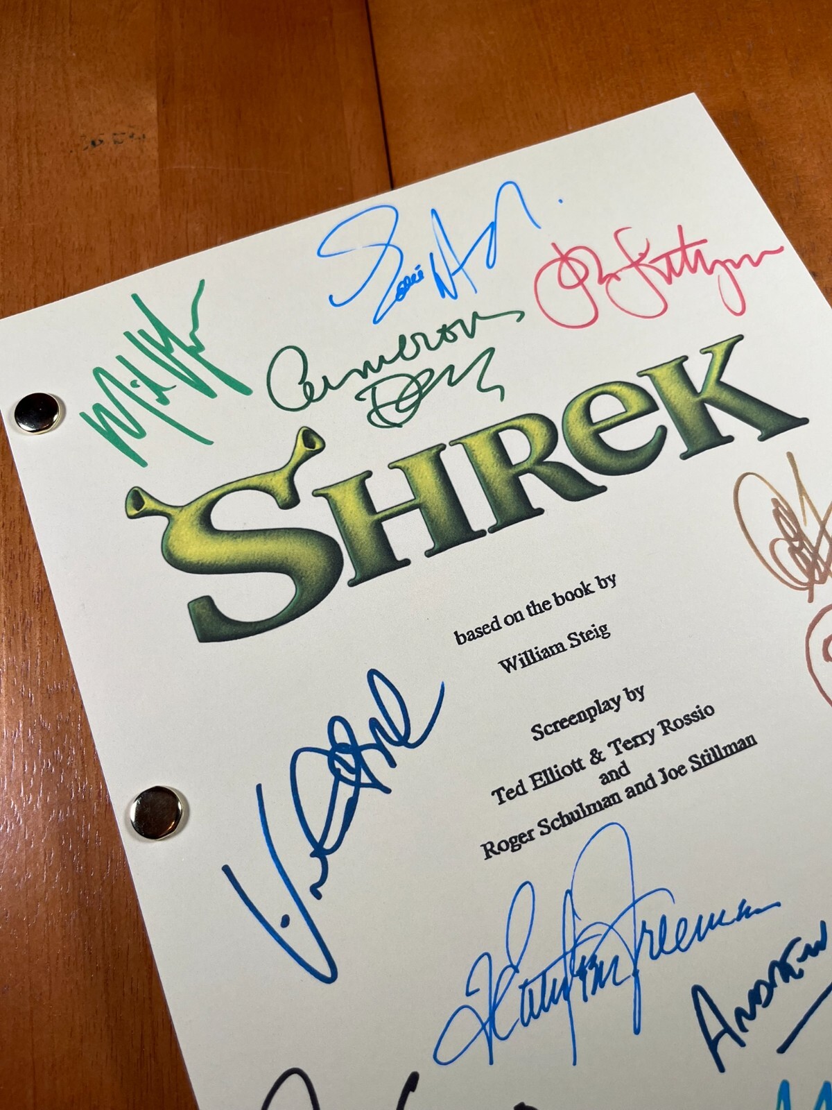 Shrek Script Cast-Signed- Autograph Reprints- 110 Pages- Full Script- Mike Myers