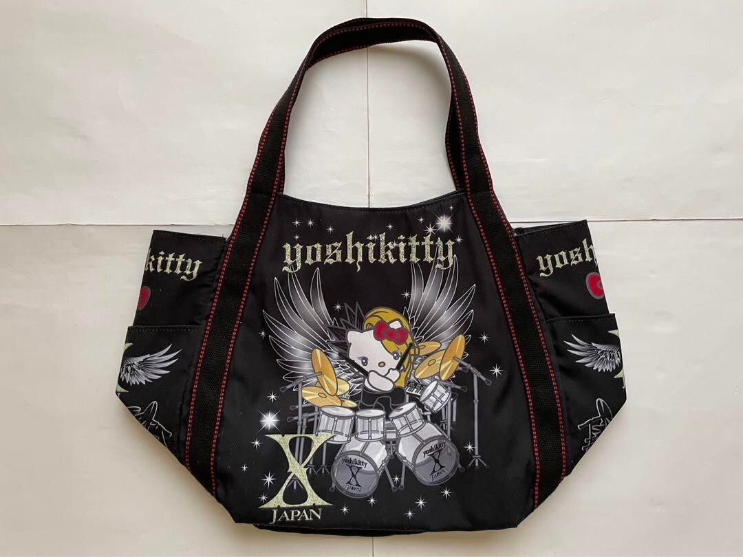 X JAPAN Yoshiki Yoshikitty Satin Frill Tote Bag Sanrio Hello Kitty Collaboration