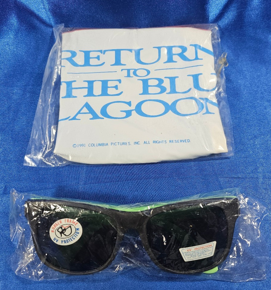 RETURN TO THE BLUE LAGOON Movie Promo Green SUNGLASSES & BEACH BALL 1991