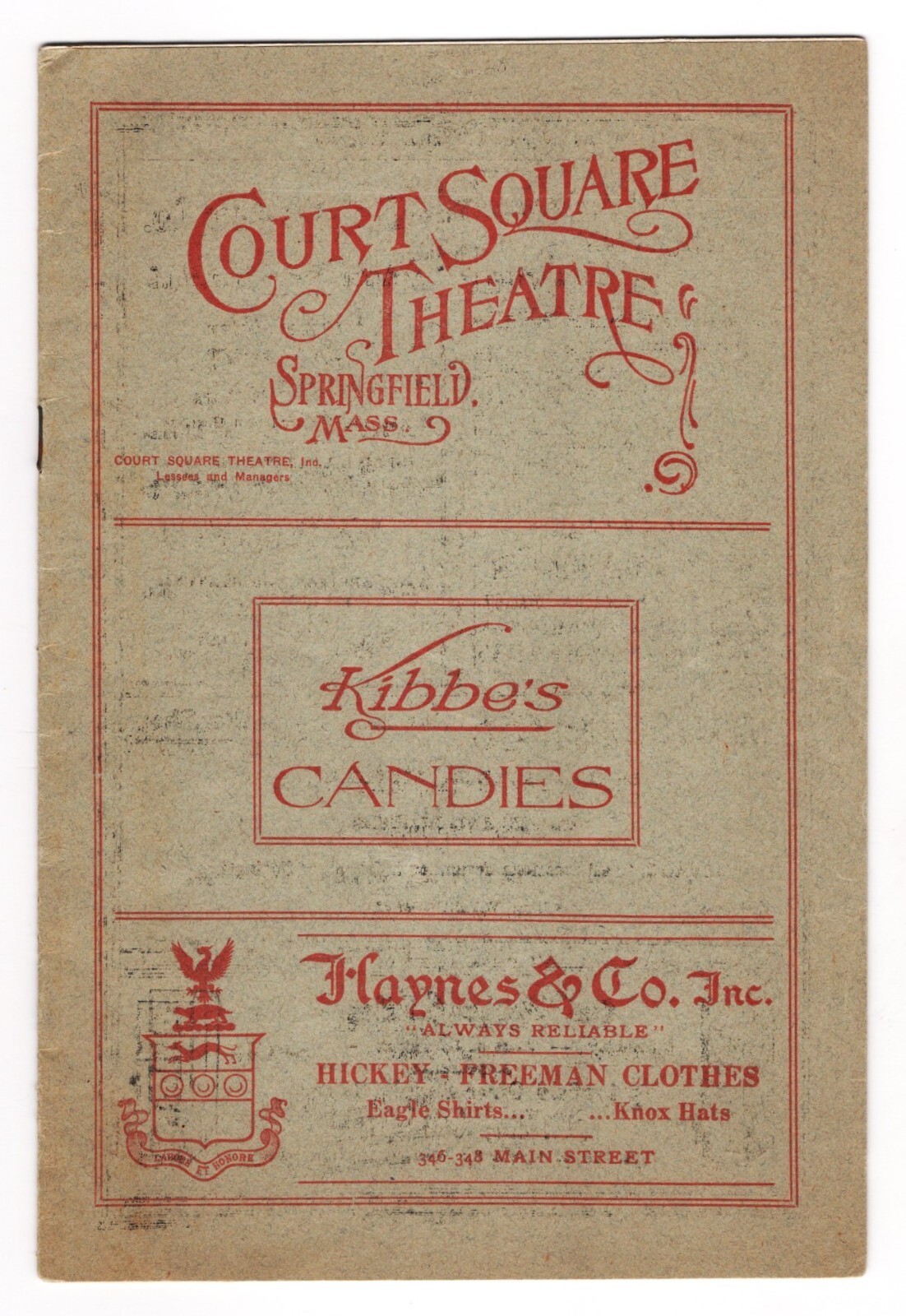 E. H. Sothern “MERCHANT OF VENICE” Julia Marlowe 1922 Springfield, Mass. Program
