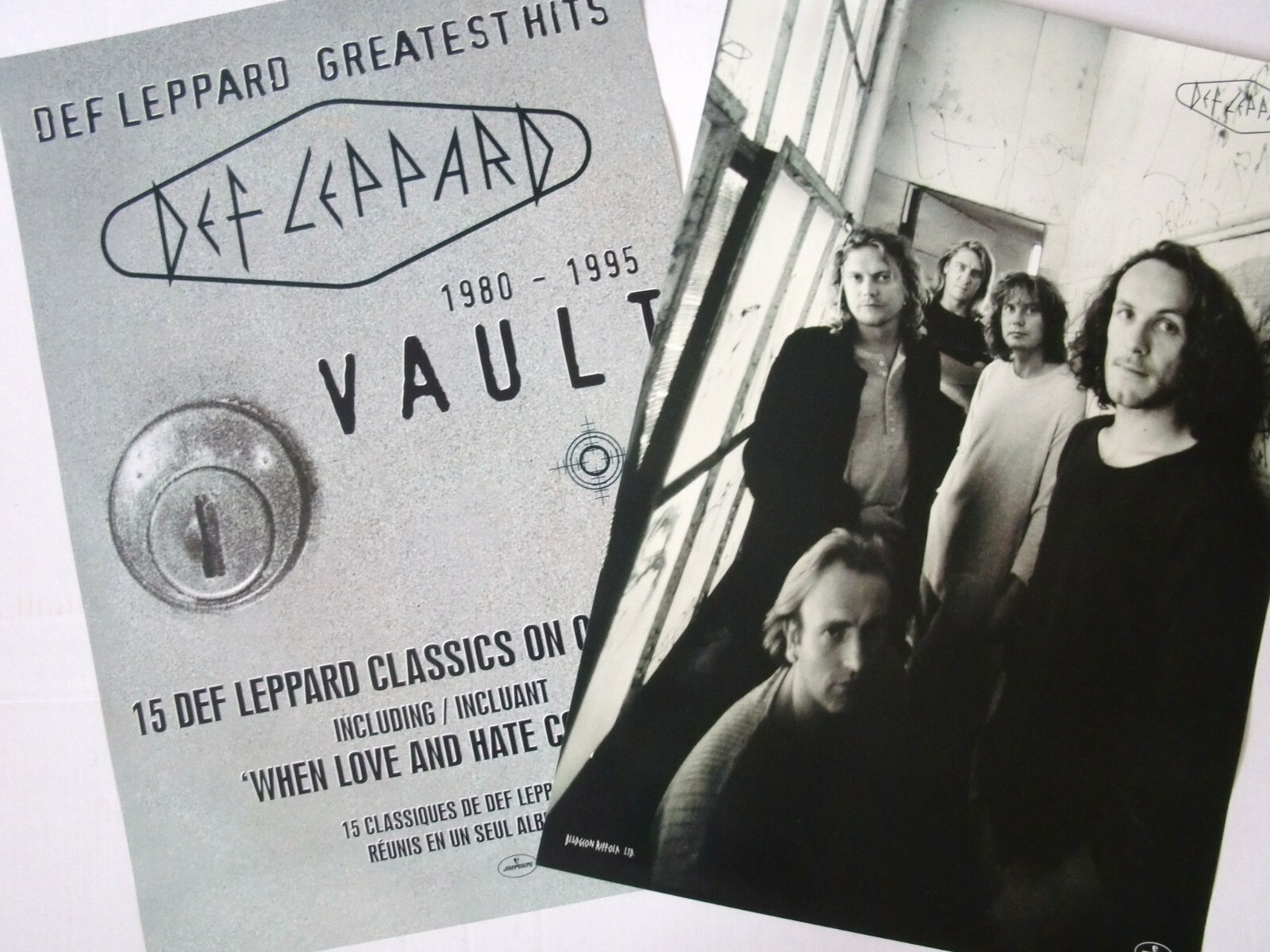 DEF LEPPARD “VAULT 1980 – 1995” 2-SIDED CANADA PROMO POSTER IN FRENCH & ENGLISH!