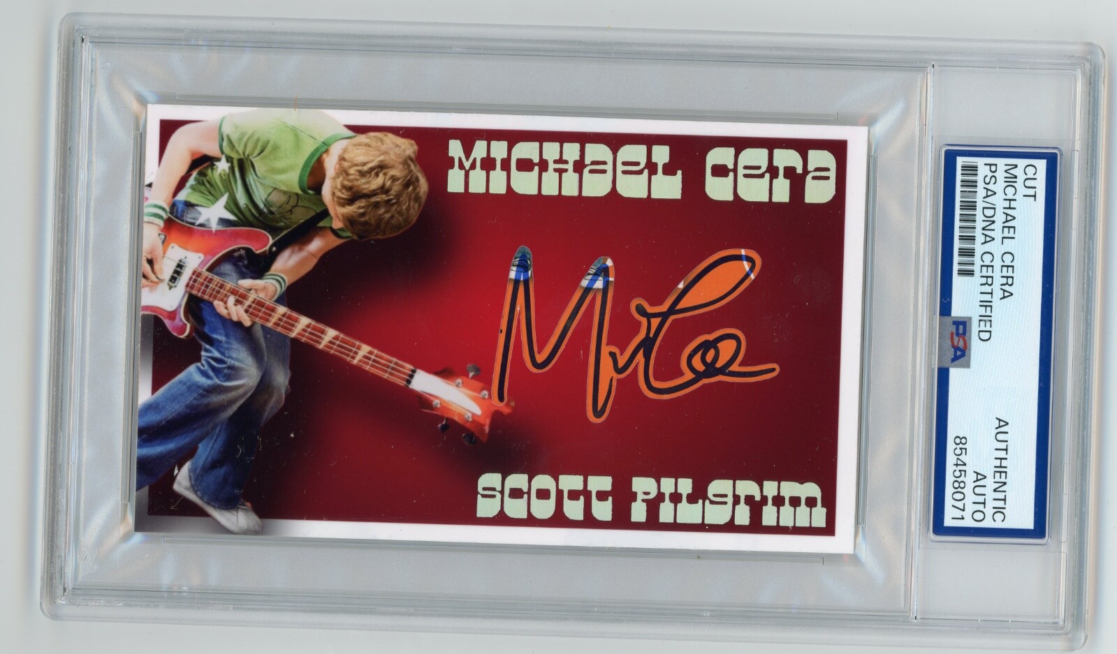 Michael Cera Signed Custom 3×5 Card PSA DNA Slabbed Scott Pilgrim vs The World