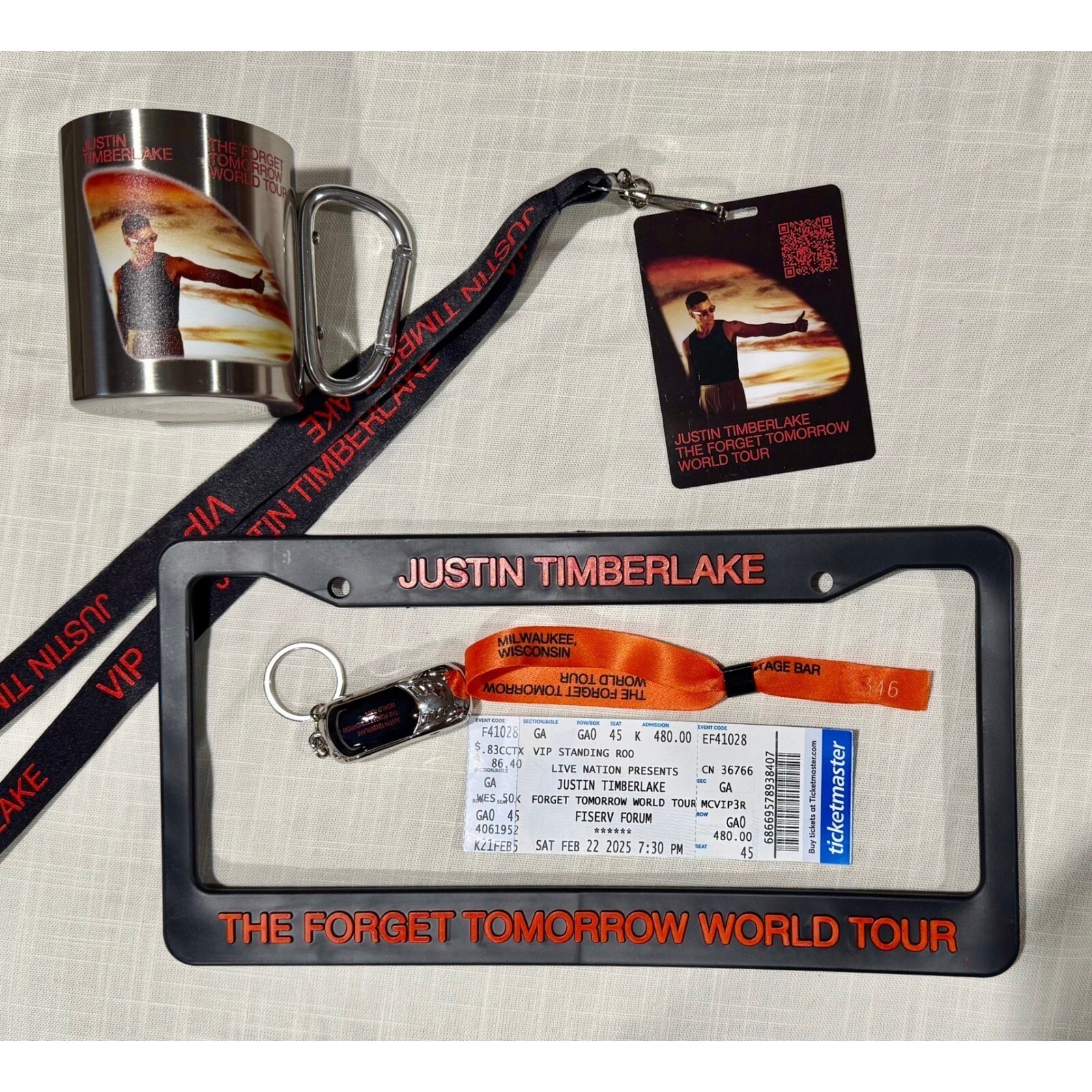 Justin Timberlake Forget Tomorrow World Tour VIP Gift Set Souvenir Set MKE