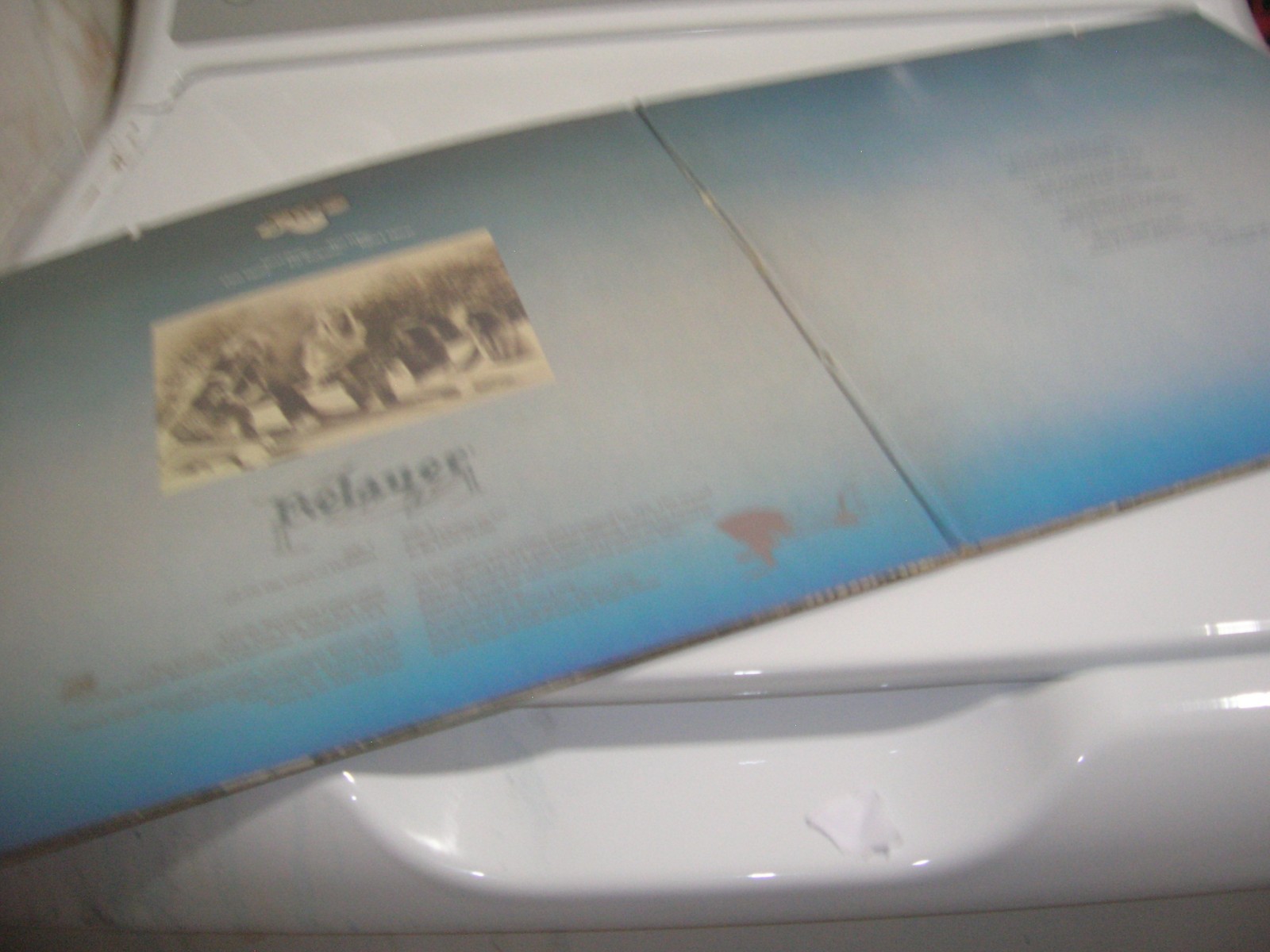YES PROMO LP RELAYER WHITE LABEL PROMO 1974 W.HYPE STICKER CHRIS SQUIRE