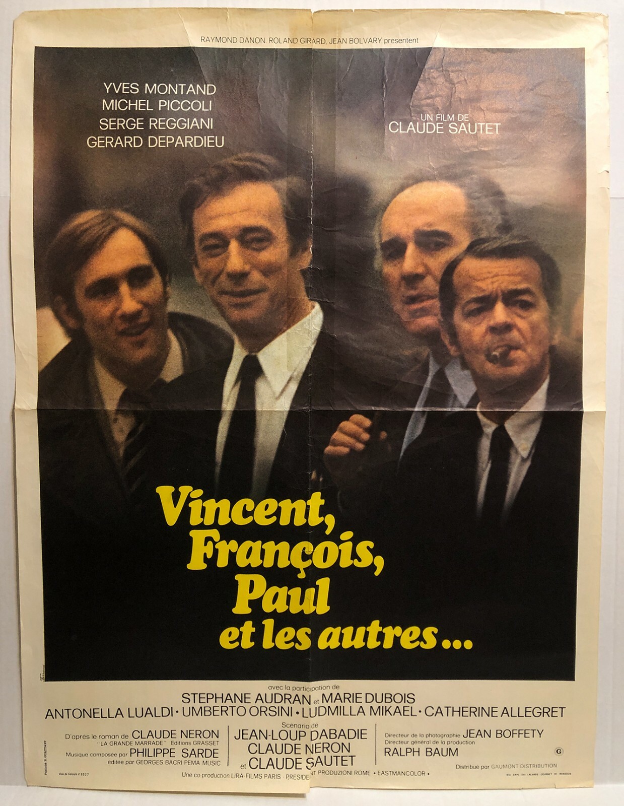 31×23 Vintage 1970’s Vincent François Paul & the Others French Film Movie Poster