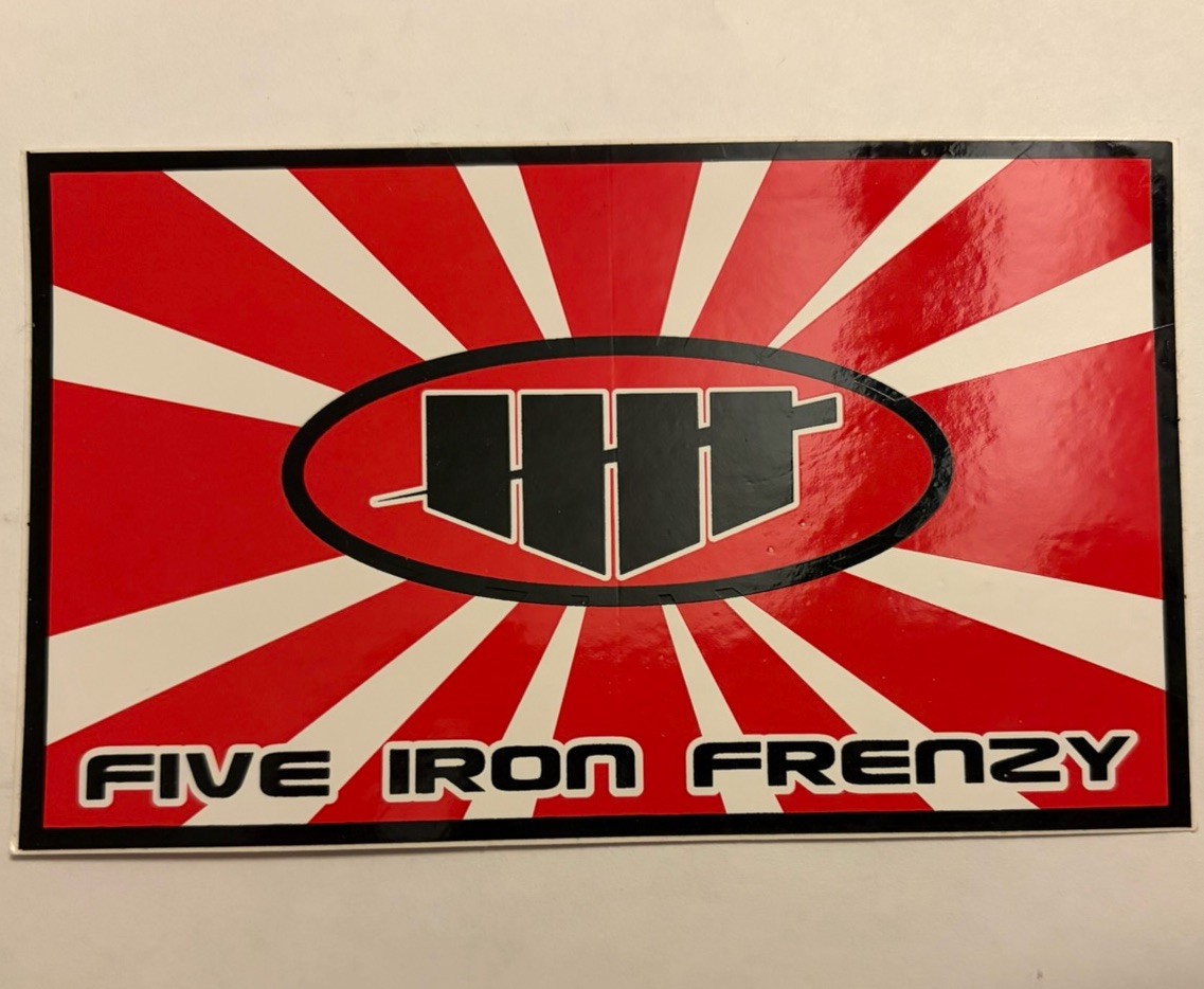 Five Iron Frenzy Band Logo Promo Sticker 5×3” Black Red White Very Good RARE