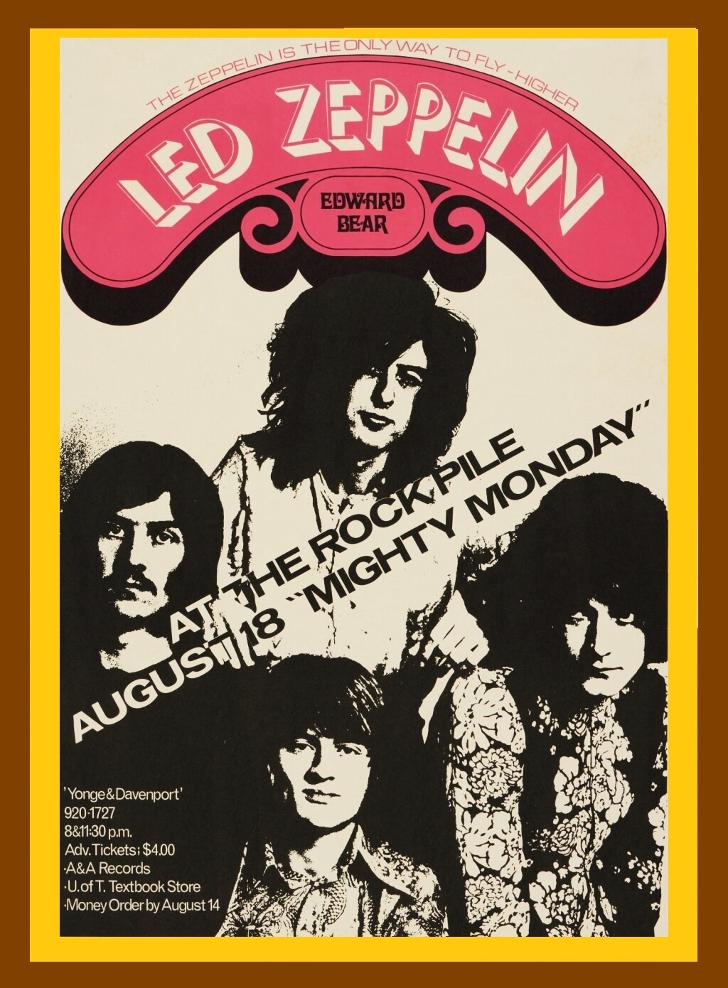 1969 LED ZEPPELIN CONCERT POSTER WALL ART PRINT SIZE 11X17 INCHES