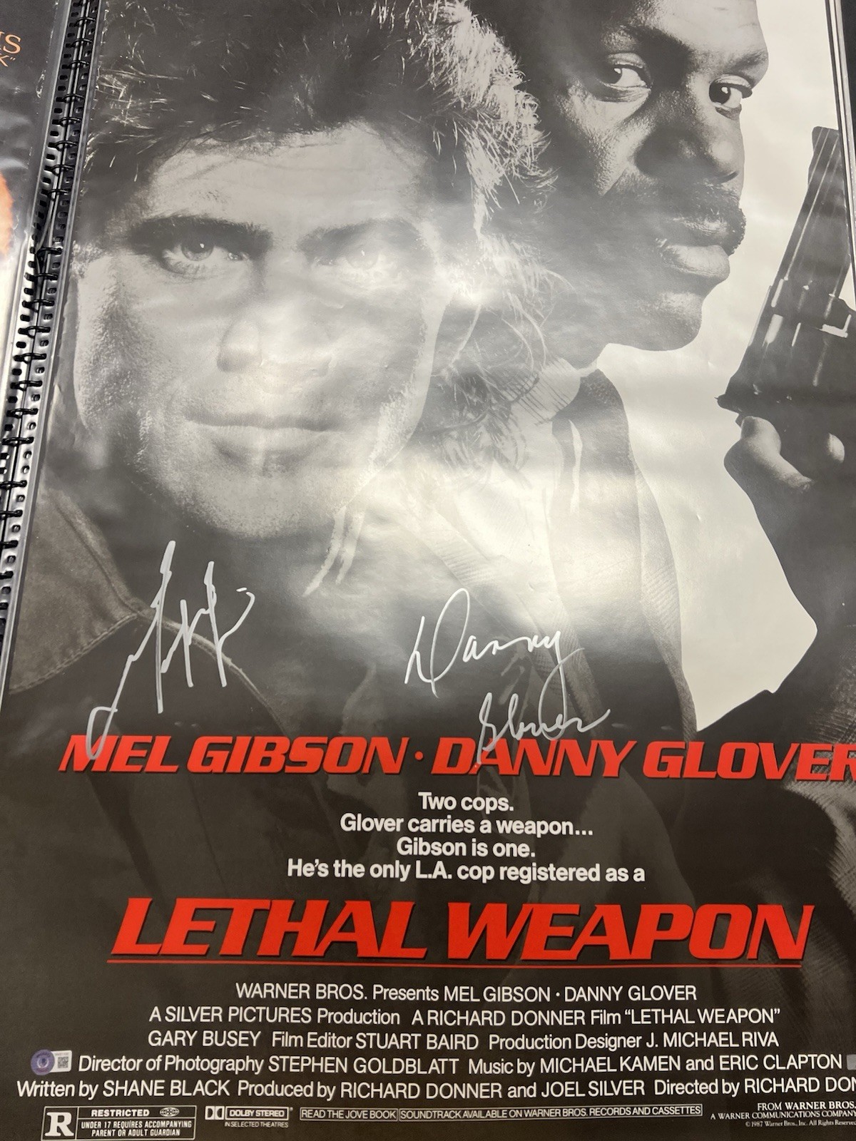 Mel Gibson and Danny Glover Signed 27×40 “Lethal Weapon” Poster