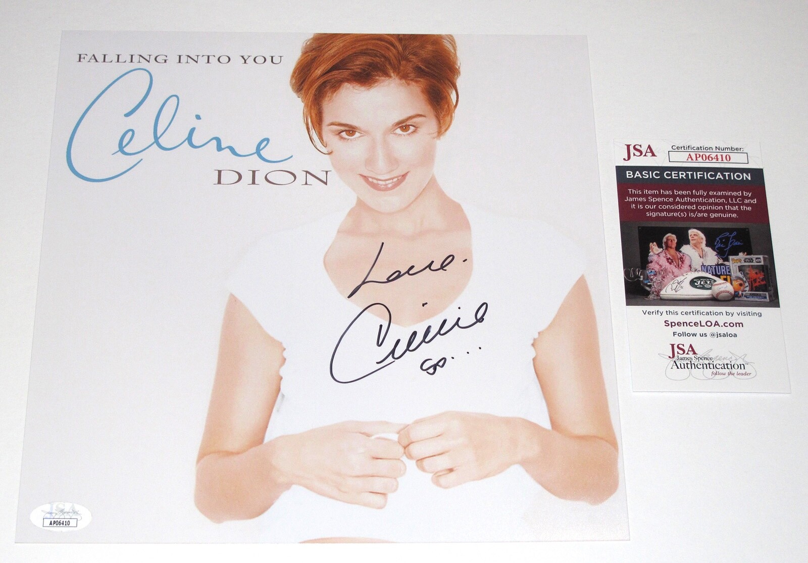 CELINE DION signed Autographed “FALLING INTO YOU” 10X10 ALBUM PHOTO Proof ACOA