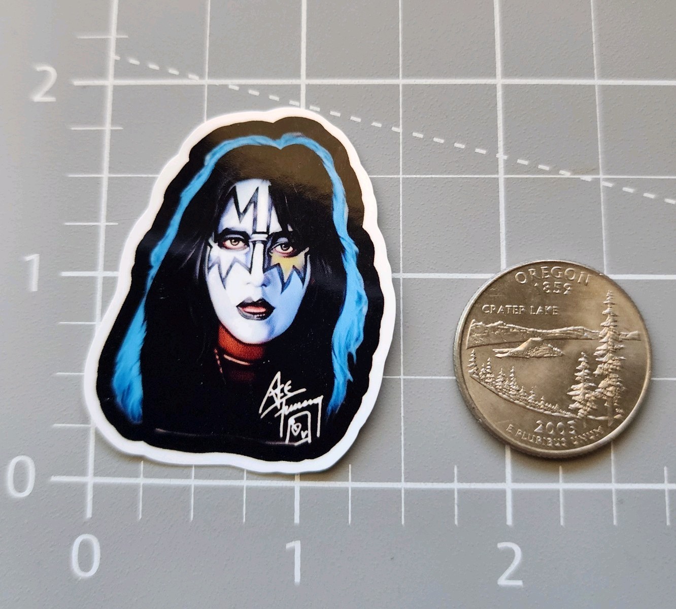 Ace ~ 2″ Vinyl Sticker ~ Ace Frehley ~ Kiss Guitarist RIP Space Ace!