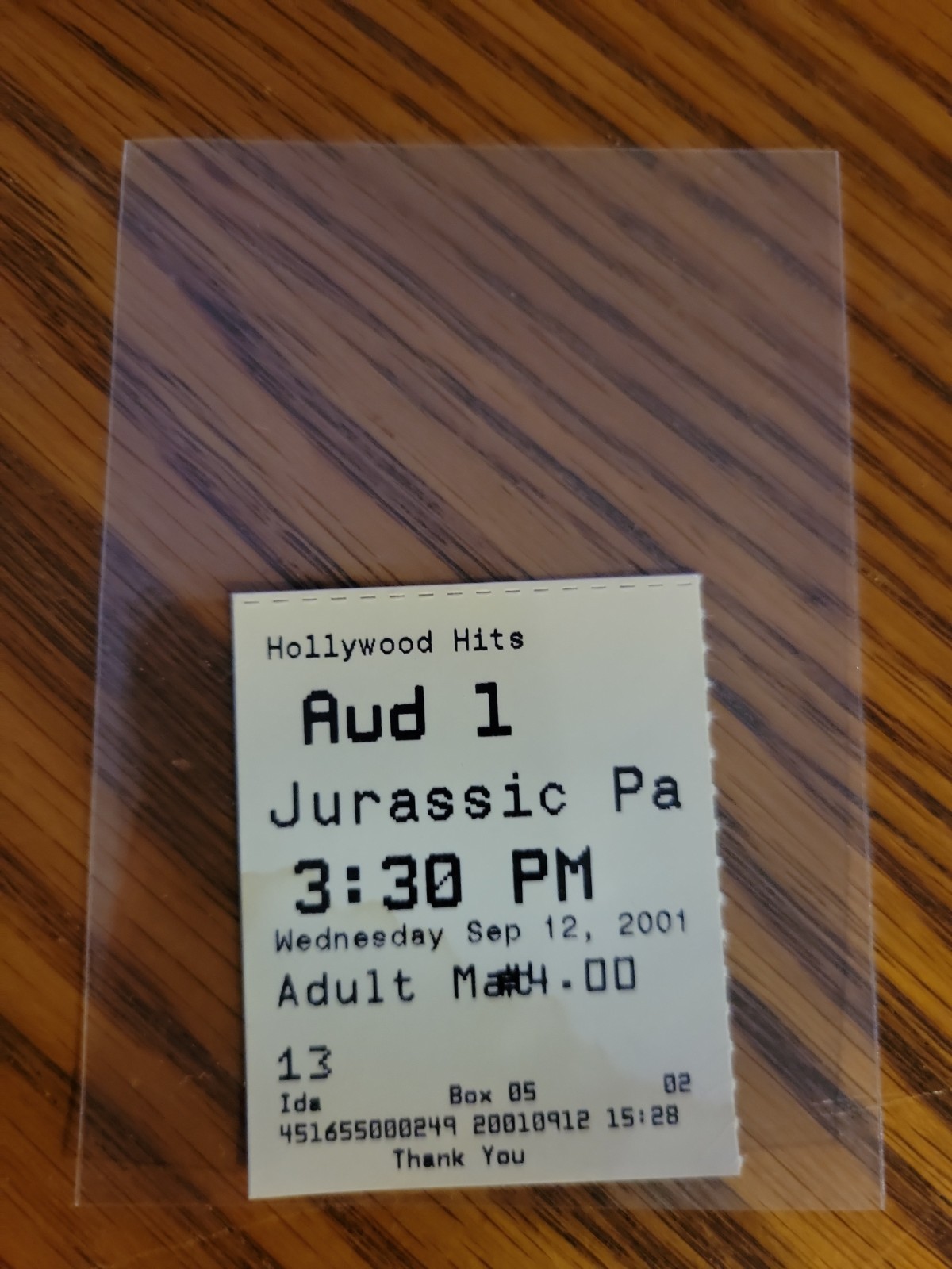 2001 Jurassic Park III Original Movie Ticket Stub Laura Dern Sam Neil Sci-Fi
