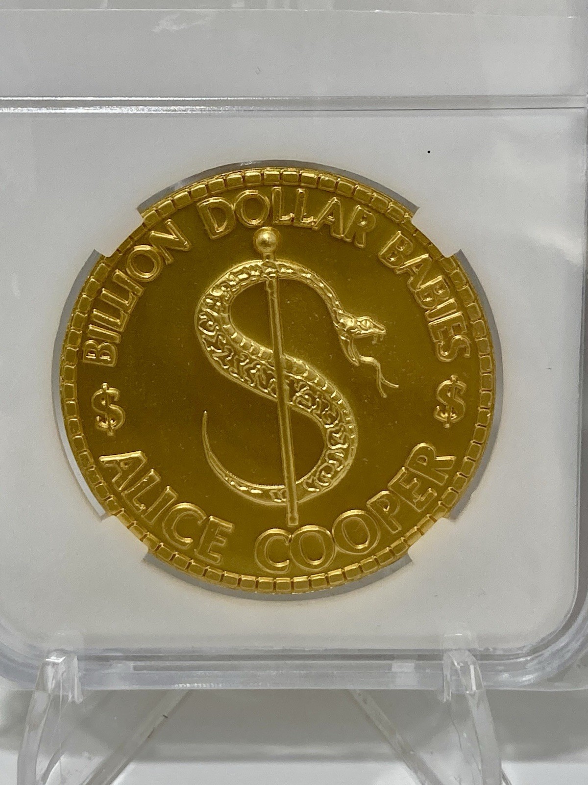 Alice Cooper Limited Billion Dollar Babies 50th Coin Autographed Card
