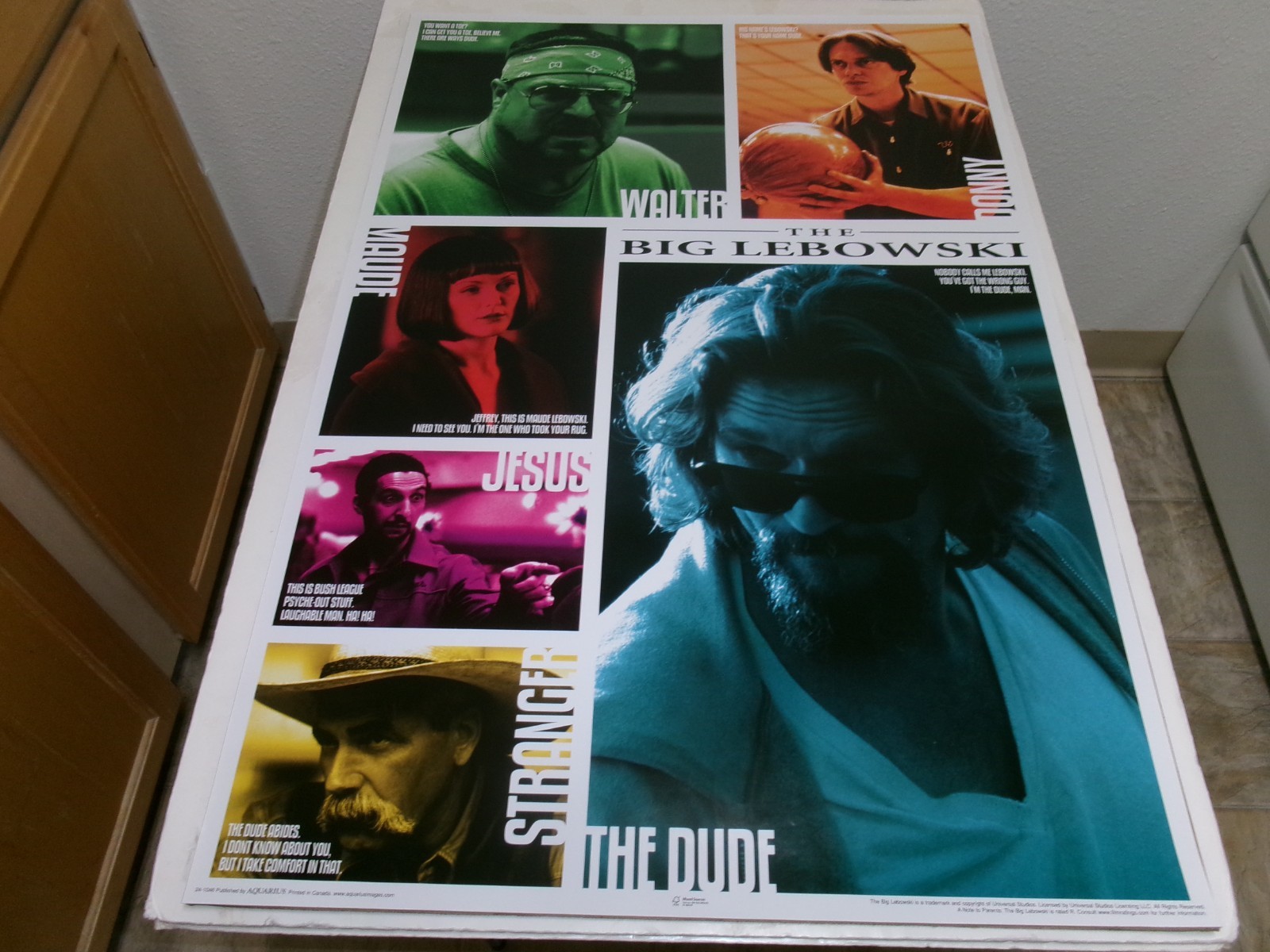 The Big Lebowski Cast Movie Poster-Published by Aquarius-27×40-THE DUDE ABIDES!!