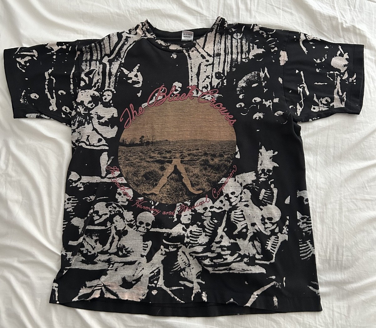 Black Crowes High as the Moon Tour 1992 Size XL Tee All Over Print Original RARE