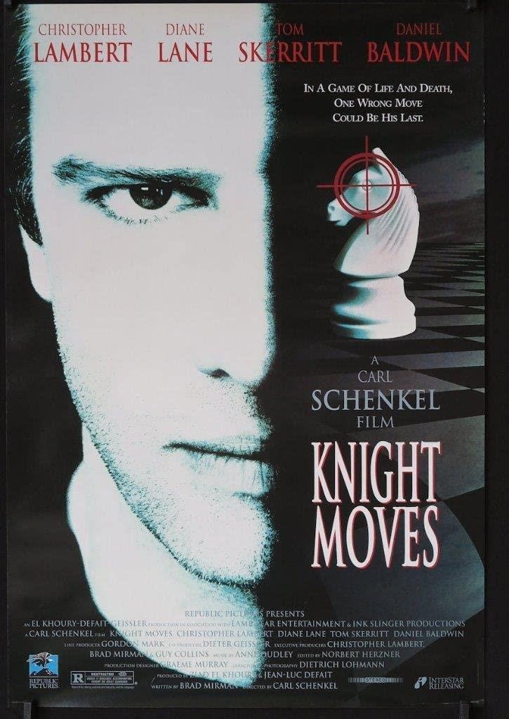 KNIGHT MOVES – 27″x41″ Original Movie Poster One Sheet 1992 Christopher Lambert