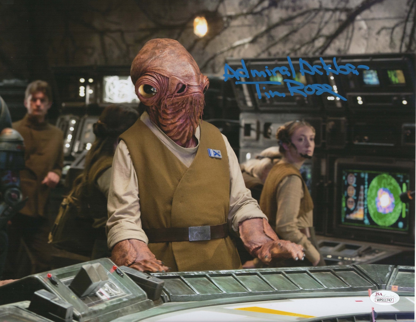 Tim Rose Signed 11×14 Photo Star Wars Admiral Ackbar Autograph JSA COA H1