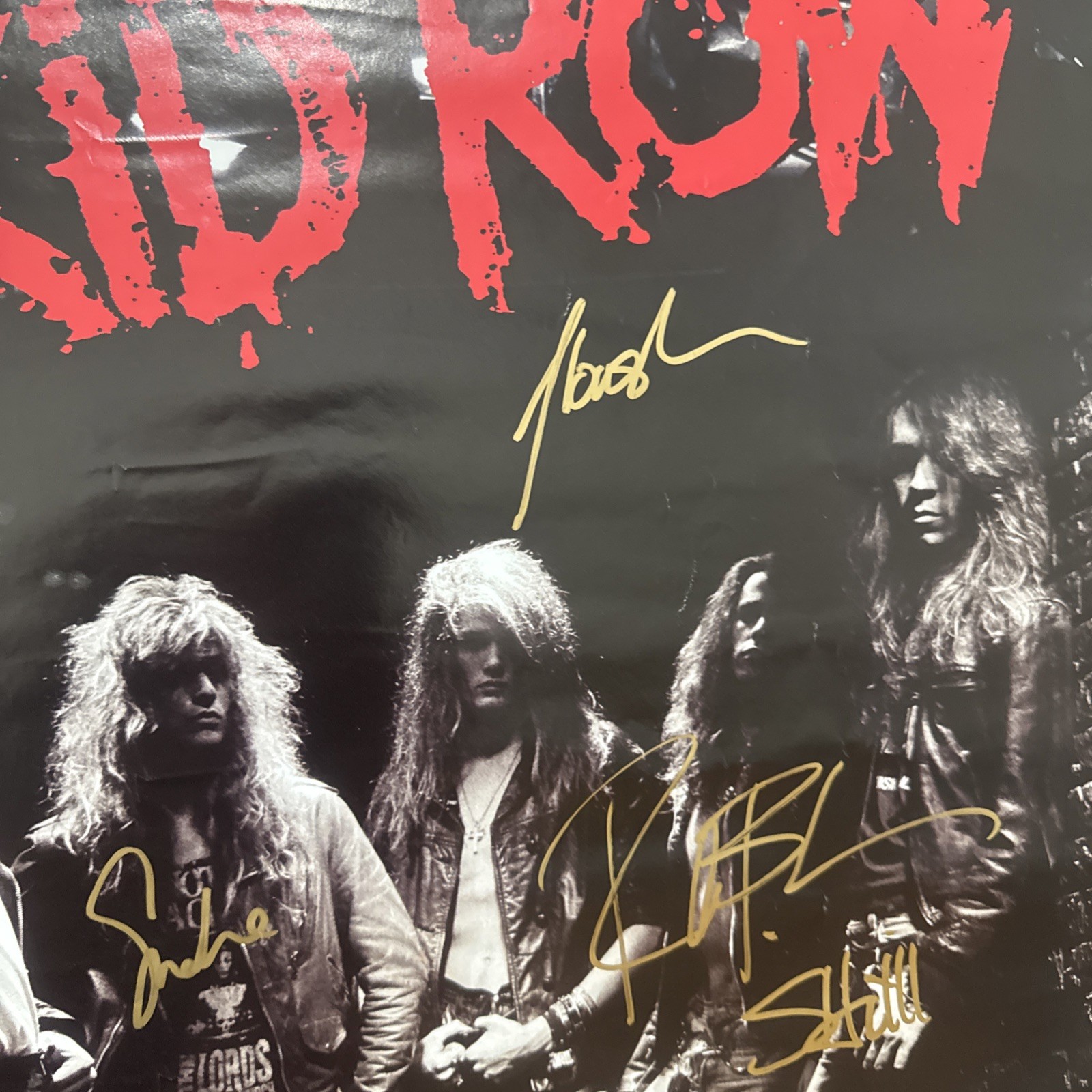 Skid Row Autographed Poster Classic Lineup Sebastian Bach, Rachel, Scotti & Rob!