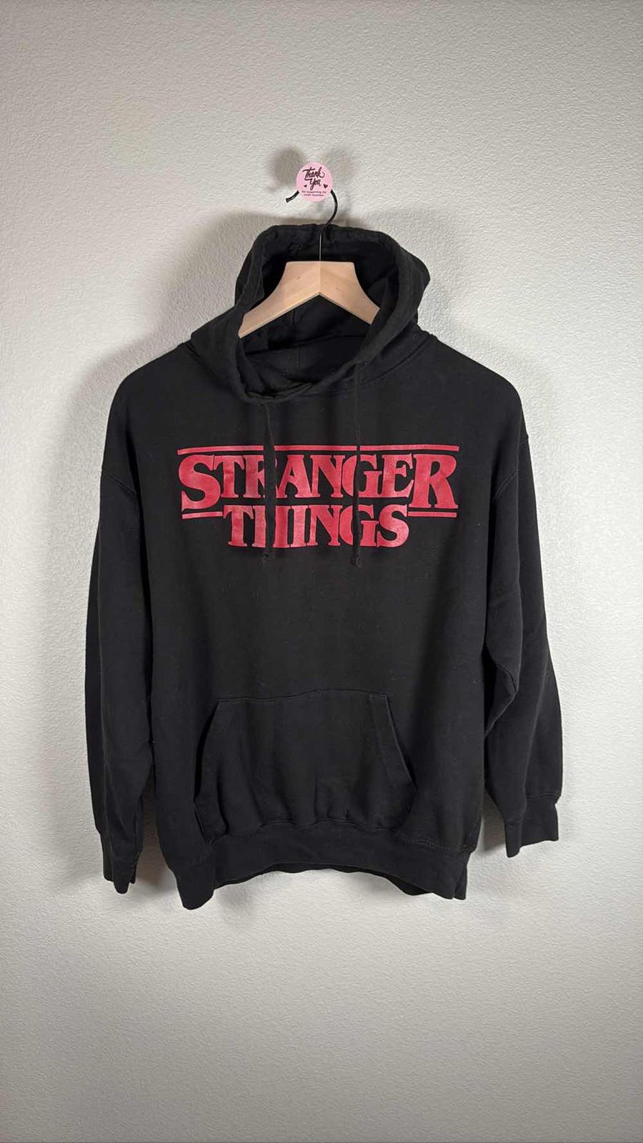 Dumbgood Stranger Things Men Sz M Hoodie Black Red Sweatshirt Oversized