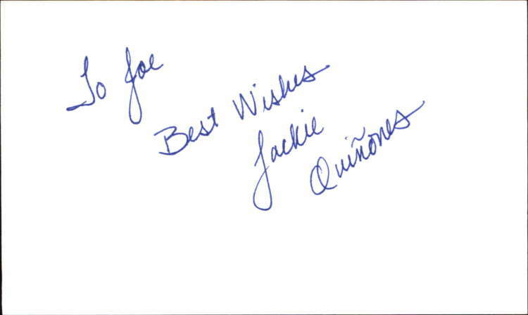 JACKIE QUINONES GRAND THEFT AUTO V Signed 3″x5″ Index Card