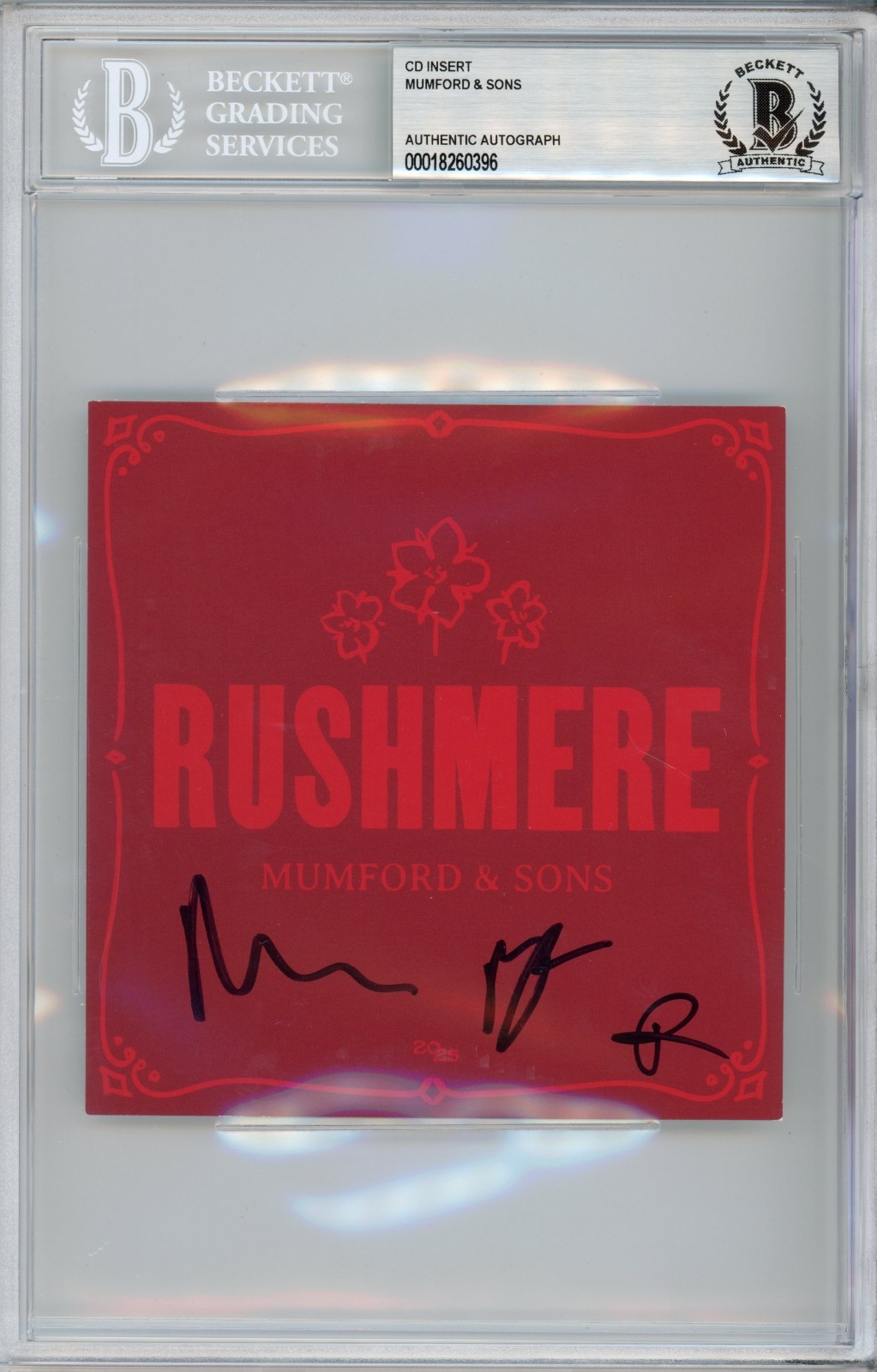 Mumford & Sons Rushmere SIGNED Album CD Art Card BAS Beckett COA Autograph Auto