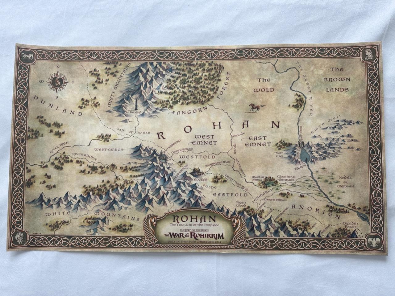 WAR OF THE ROHIRRIM 13″x23″ Original Movie Poster Map of Rohan Lord of the Rings
