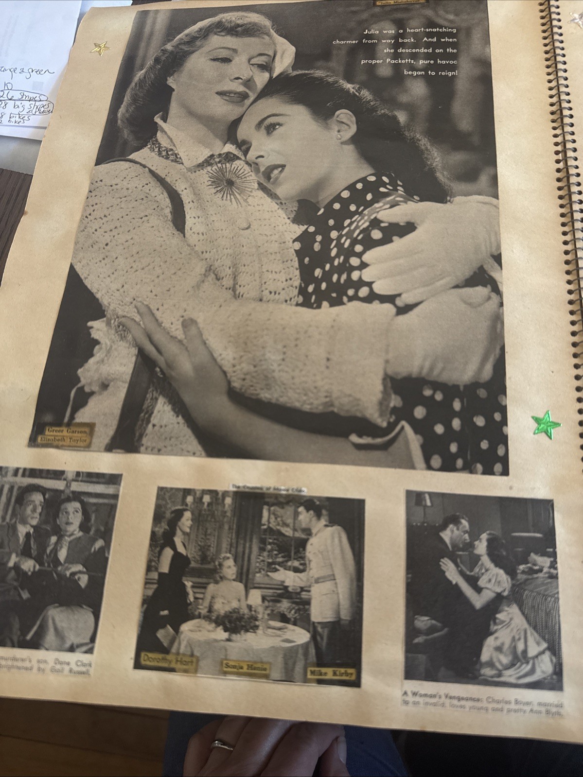 VTG Handmade Movie Star Celebrity Magazine Clippings Scrapbook 40s 30s 72 Pages