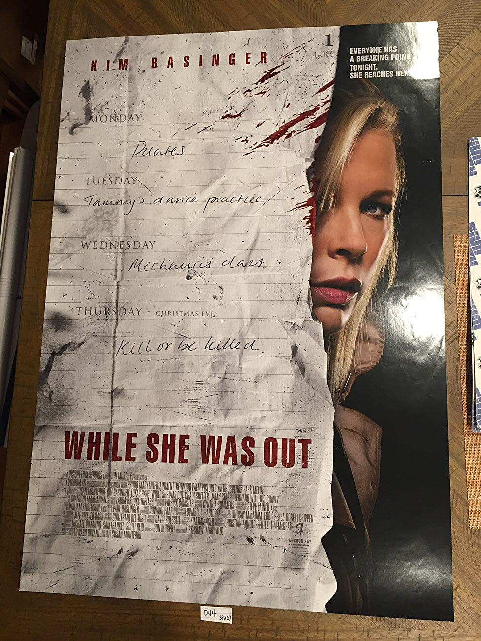 While She Was Out Original 27×39 inch Double-Sided Movie Poster Kim Basinger D44