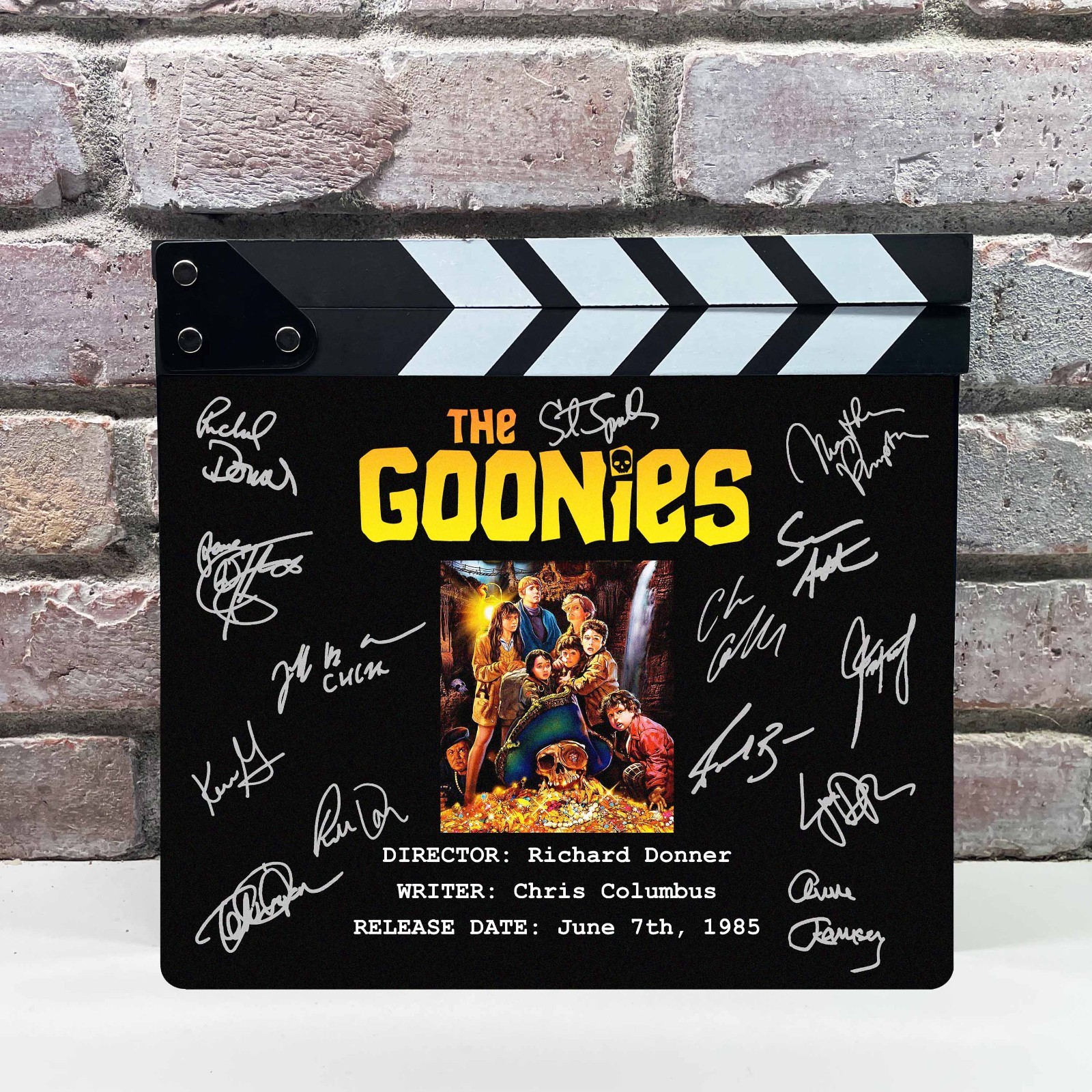 The Goonies Autographed Signed Facsimile Clap Board Prop – Iconic 80s Adventure