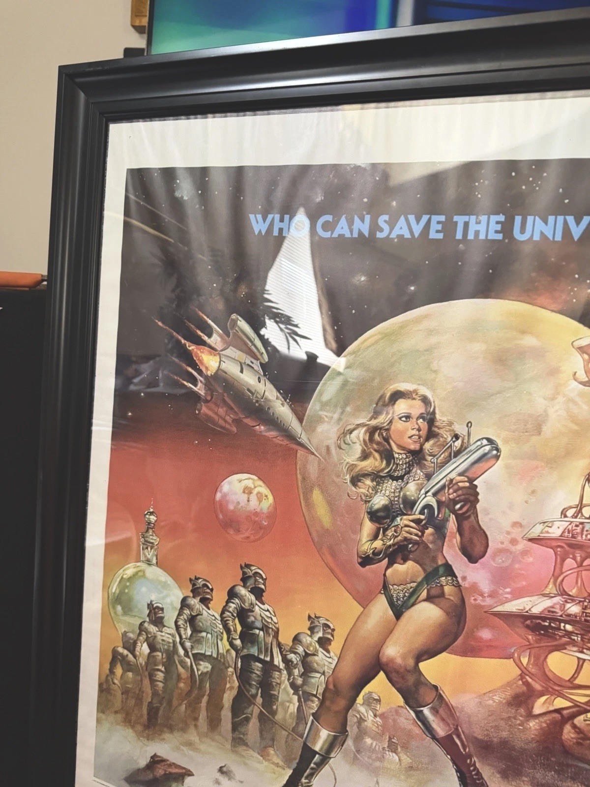 ORIGINAL Boris Vallejo artwork poster “Re-Release” 1977 BARBARELLA MOVIE FRAMED