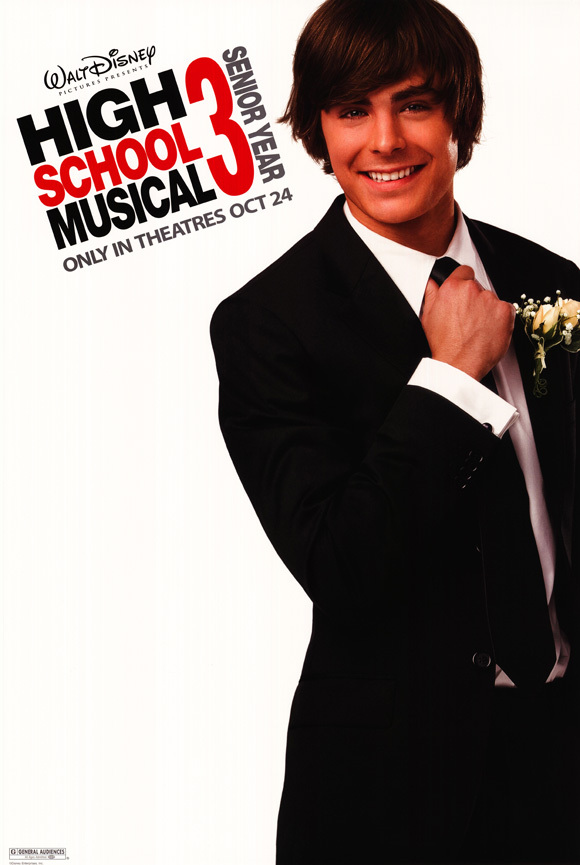 HIGH SCHOOL MUSICAL 3: SENIOR YEAR Movie POSTER 27×40 D Zac Efron Vanessa Anne