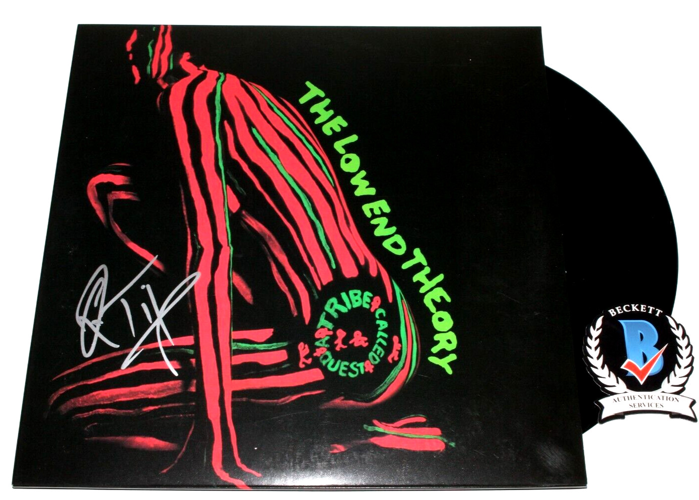 Q-TIP SIGNED A TRIBE CALLED QUEST THE LOW END THEORY ALBUM VINYL RECORD BECKETT