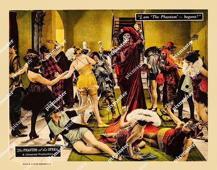 PHANTOM OF THE OPERA 1925 11X14 LON CHANEY as ERIK – RED DEATH MASK LOBBY CARD