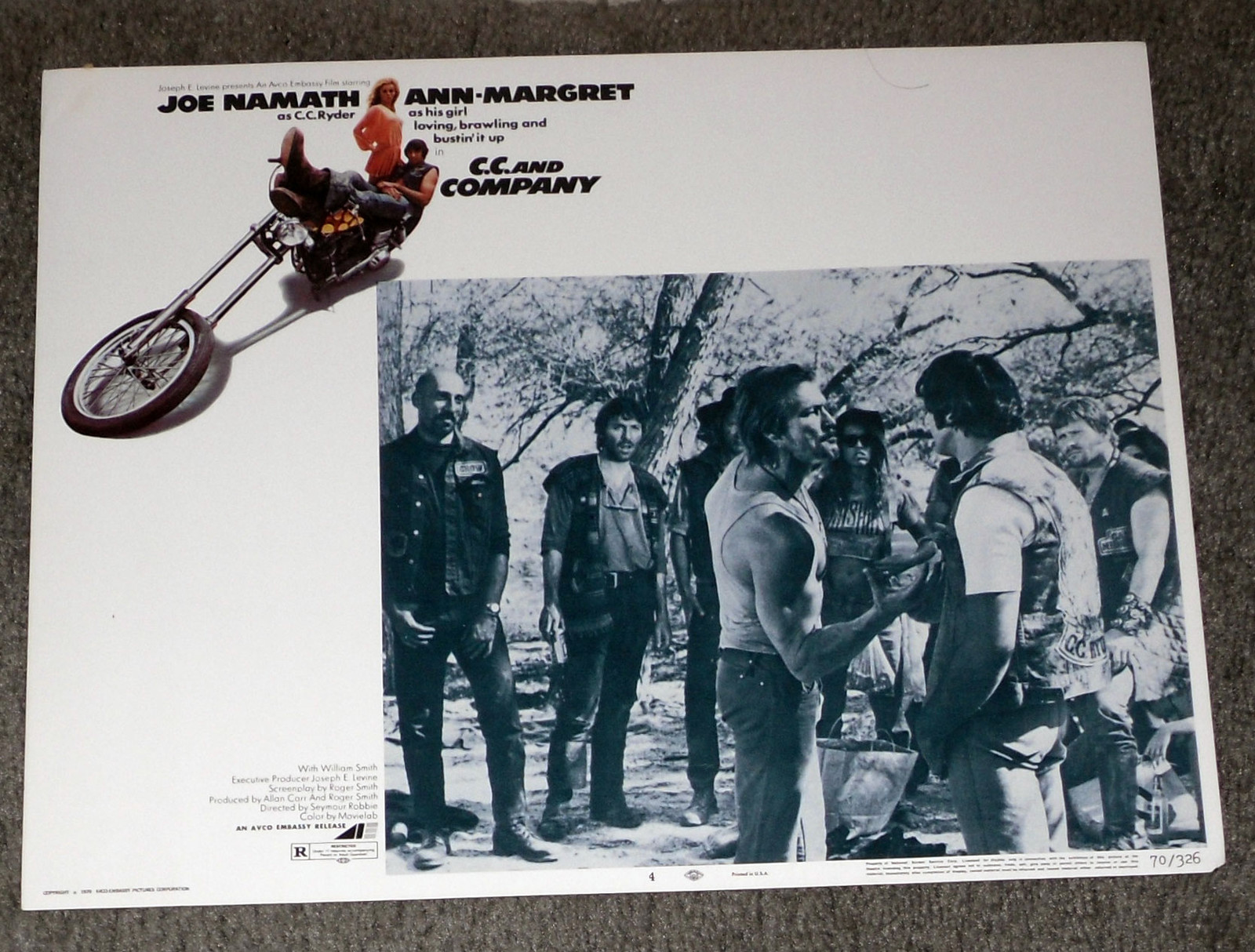 WILLIAM SMITH/JOE NAMATH/SID HAIG/BRUCE GLOVER orig lobby card C.C. AND COMPANY