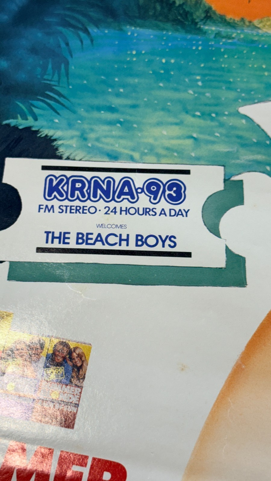 1983 Beach Boys Live Concert Poster KRNA Cedar Rapids Iowa Summer Blonde