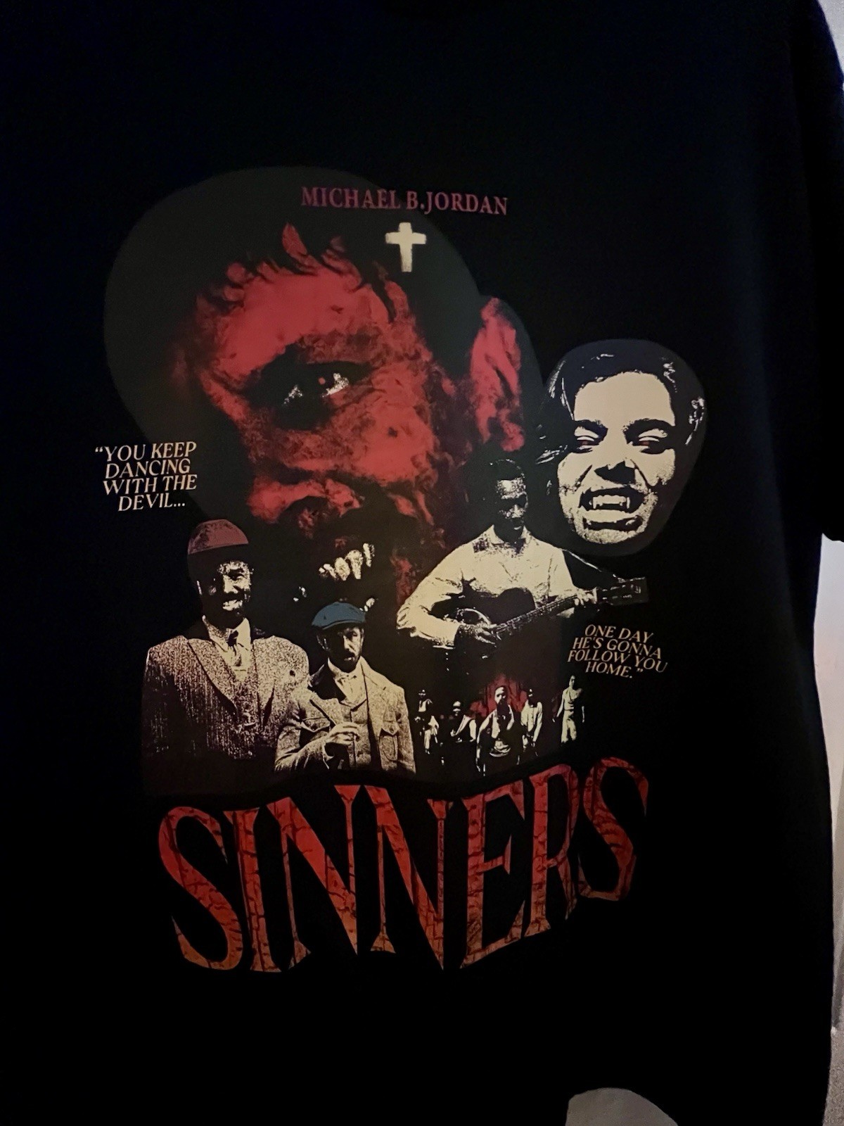Sinners – Graphic (Movie) T-Shirt /Black/Short Sleeved/Size: Large – New!!! Nwt