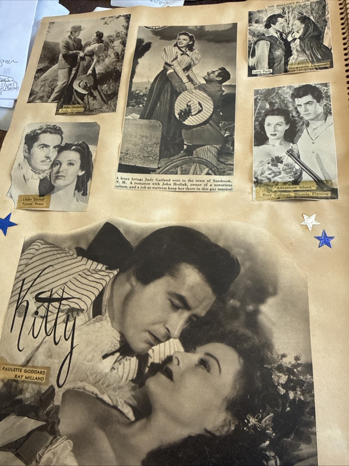 VTG Handmade Movie Star Celebrity Magazine Clippings Scrapbook 40s 30s 72 Pages