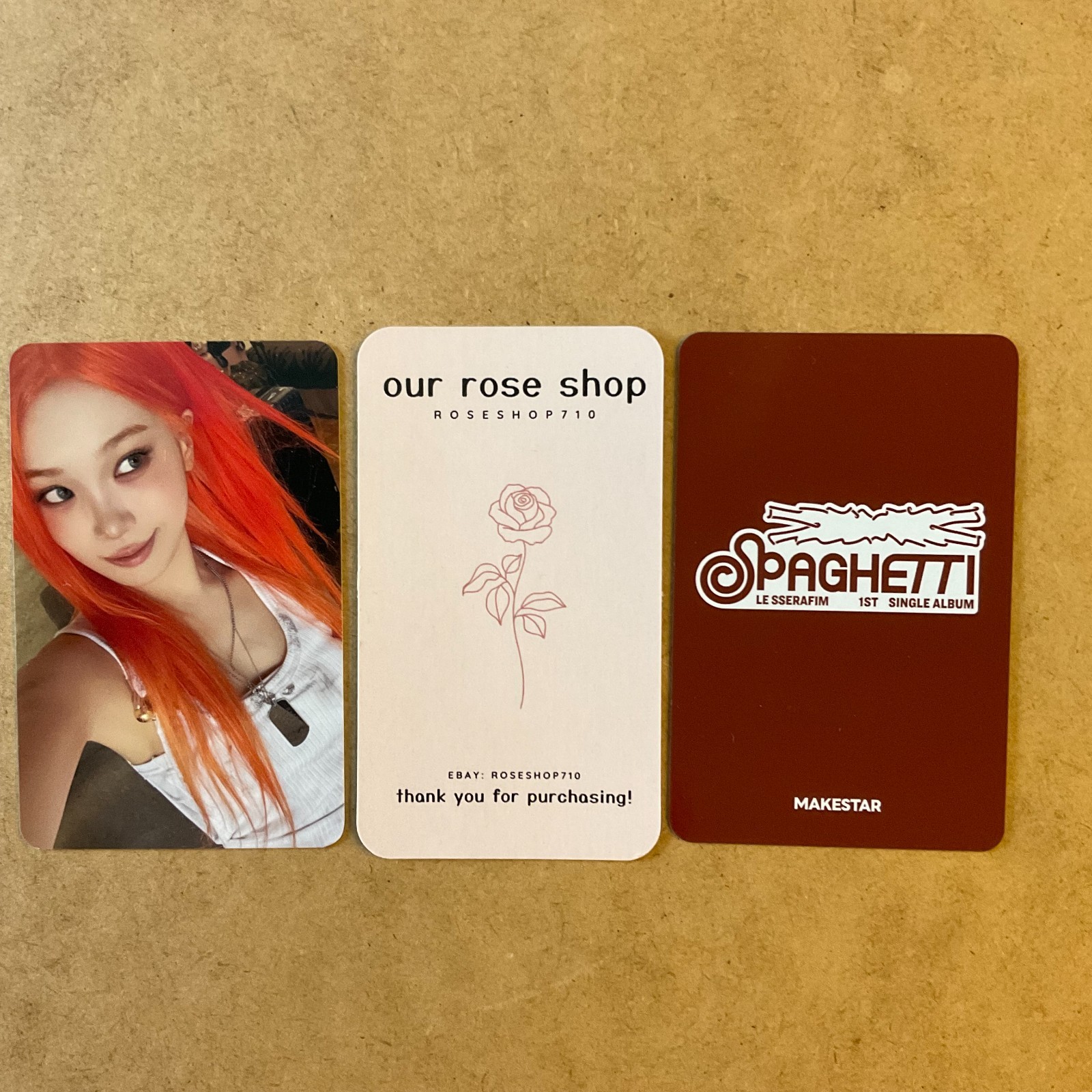 LE SSERAFIM Spaghetti 1st Single Album Makestar CN Video Official Photocard LD
