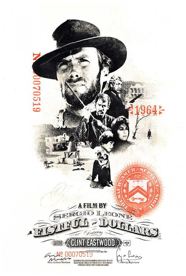 Clint Eastwood Poster – Fistful of Dollars Movie Print – US Version #2