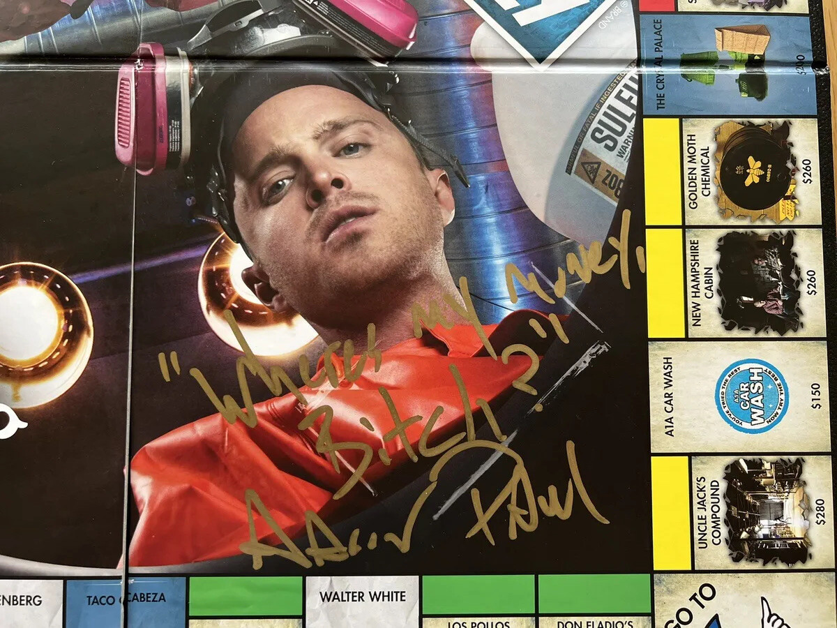 Breaking Bad Monopoly Aaron Paul Signed Autographed Jessie Pinkman Beckett BAS