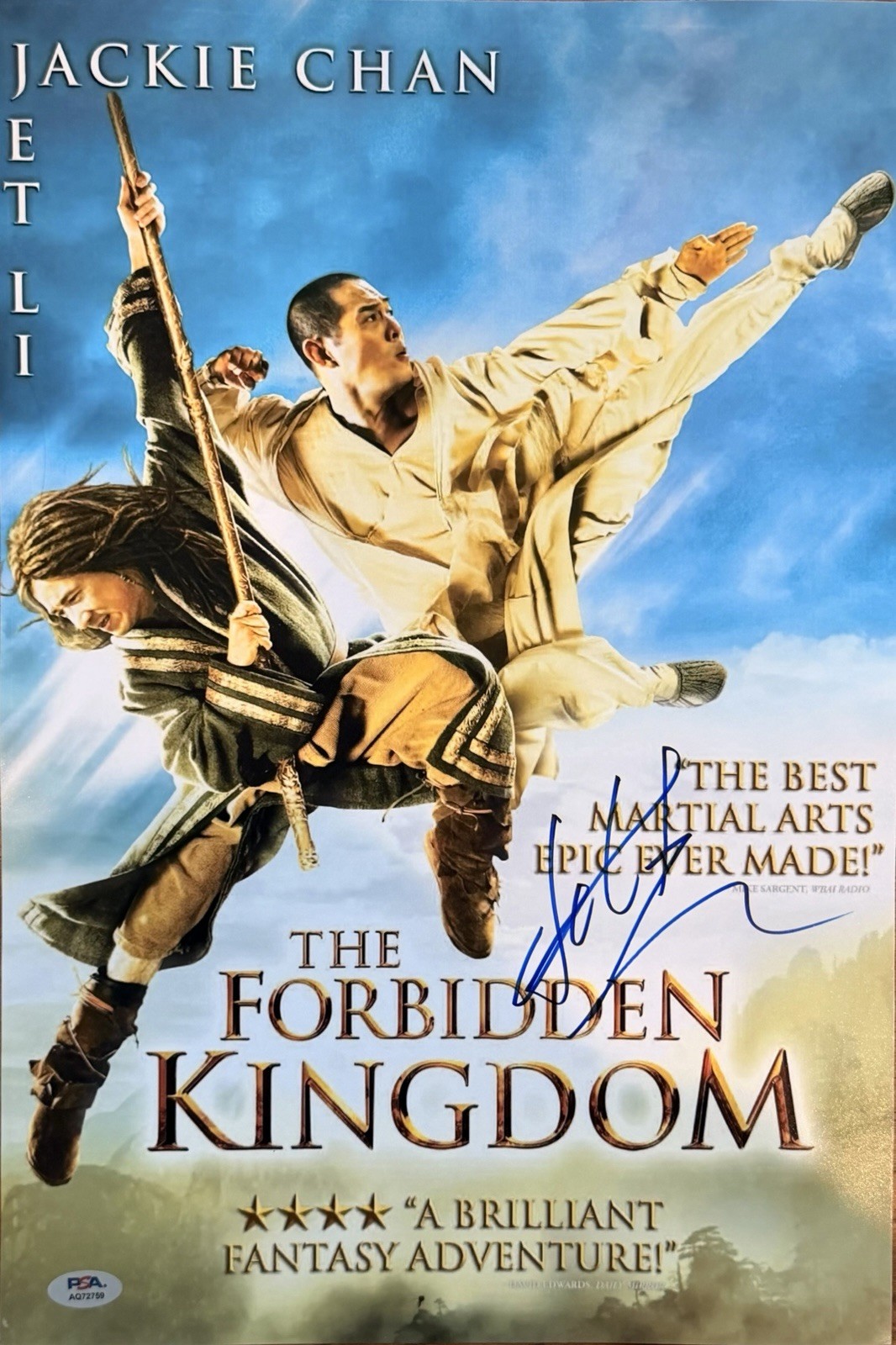 JET LI SIGNED ‘THE FORBIDDEN KINGDOM’ 12×18 MOVIE POSTER PHOTO PSA/DNA COA CHAN
