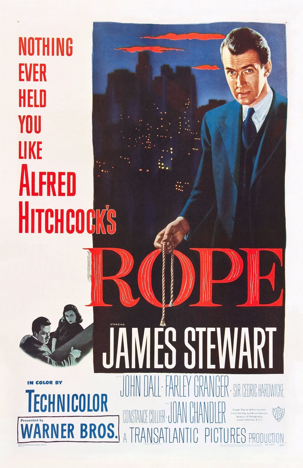 Rope movie poster – 11″ x 17″ – James Stewart, Alfred Hitchcock