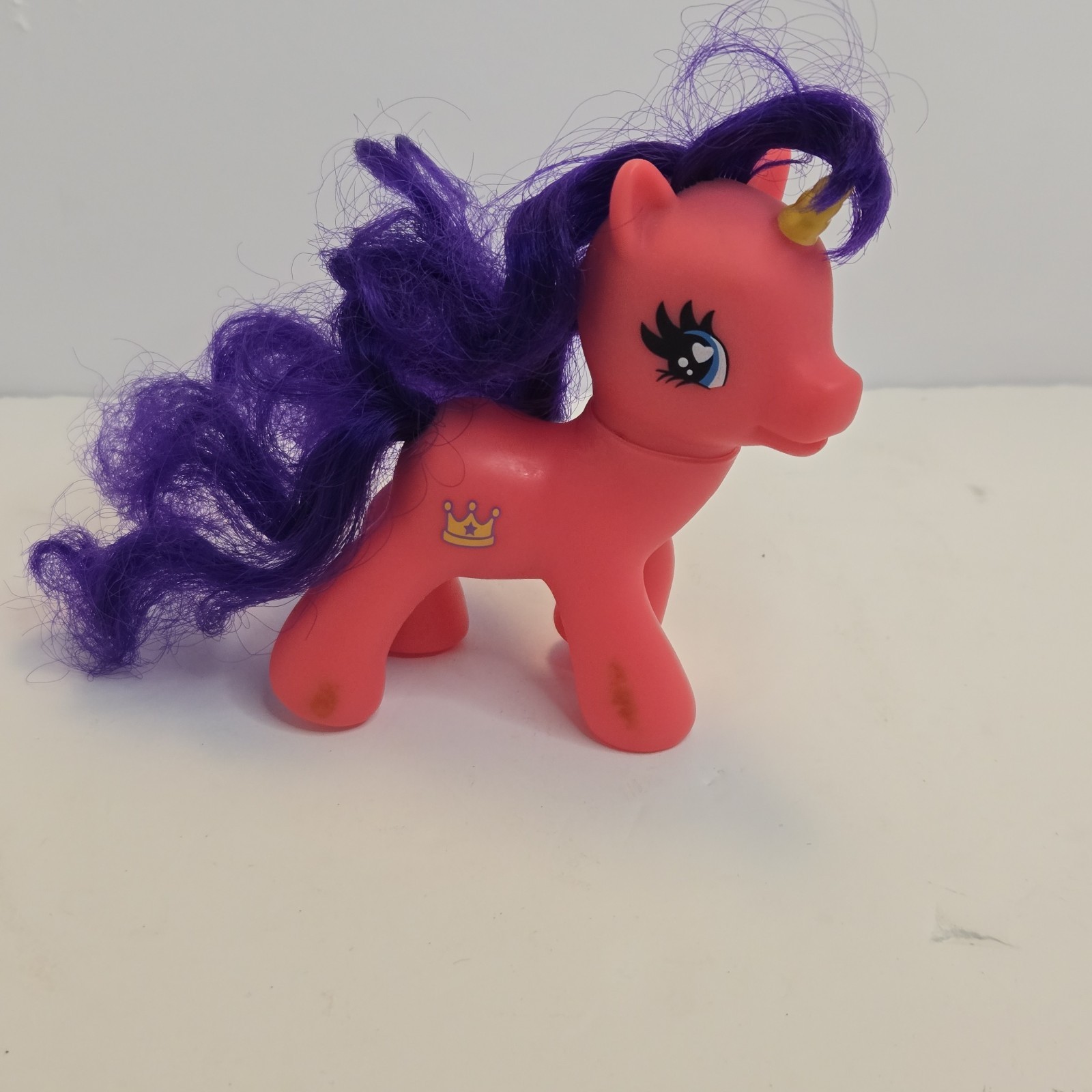 My Little Pony Hot Pink Purple Hair With Crown Stamp On Side3.5in Tall