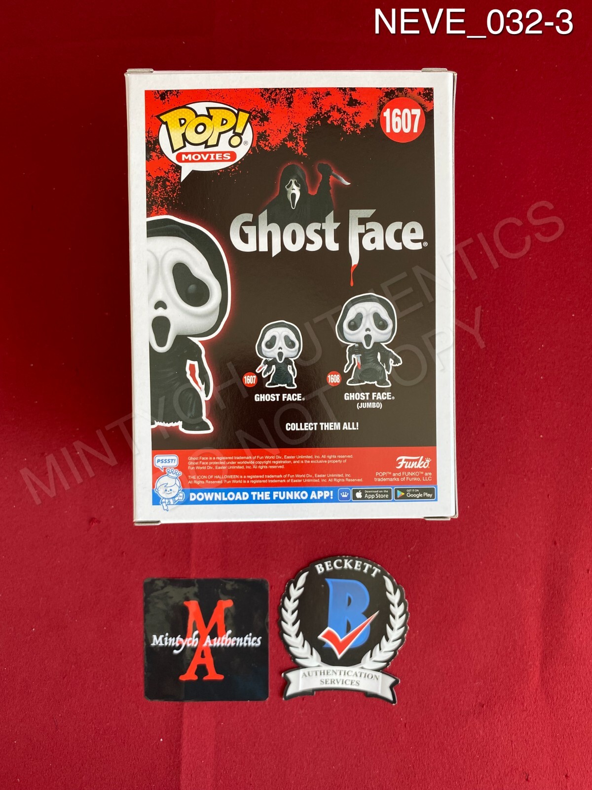 Neve Campbell autographed signed Ghost Face Funko Pop #1607 Scream Beckett COA