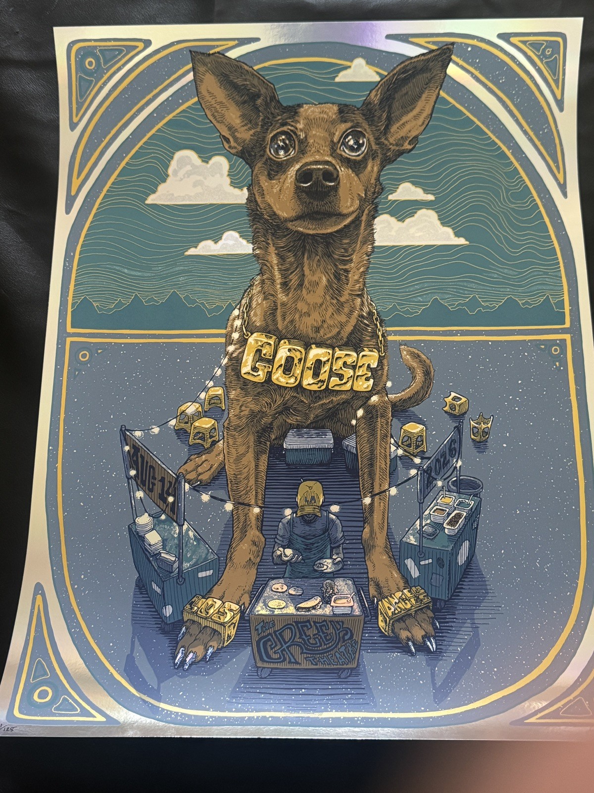 GOOSE FOIL POSTER 121/125 SIGNED LOS ANGELES GREEK THEATER 8/15/26 RARE SOLD OUT