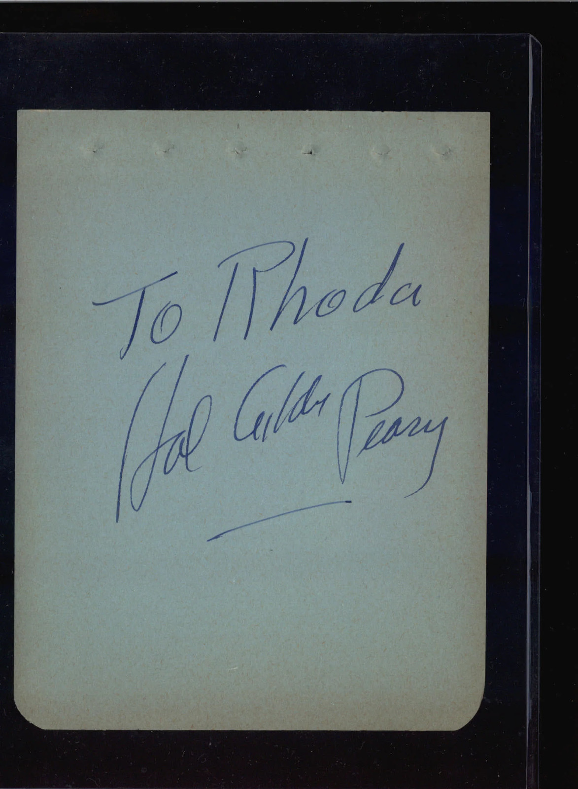 Will Wright – Dual Signed Autograph Book Page – Andy Griffith – Character Actor