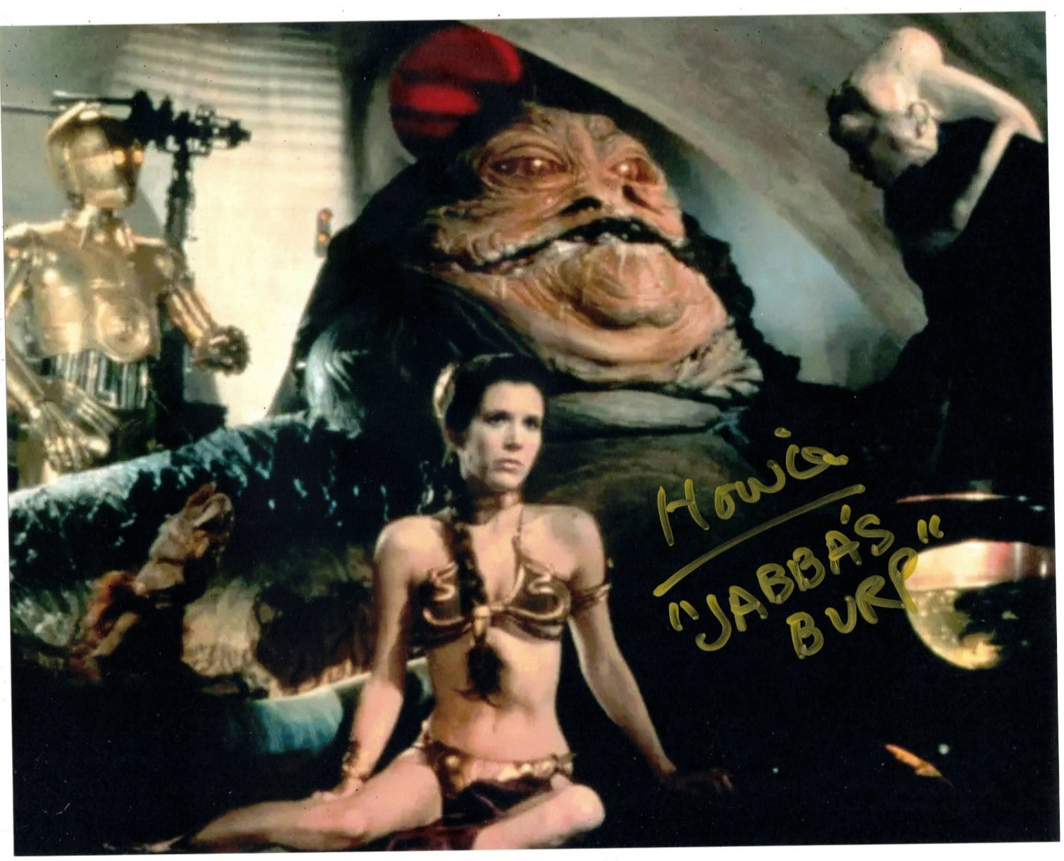Howie Hammermann Signed 8×10 Photo Autograph, Star Wars, Jabba the Hutt Burp